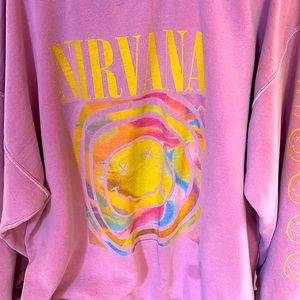 urban outfitters pink nirvana sweatshirt